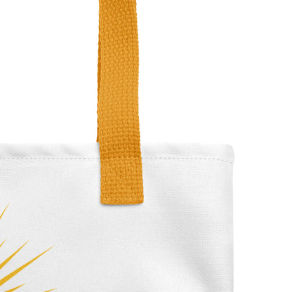 Crisp White and Colorful Summer Fun Tote bag 15"x15" 44LB Capacity Cotton Handles