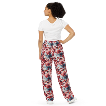 Strawberry Ice Cream and Red Velvet Cake All-over print unisex wide-leg pants Sizes to 6XL