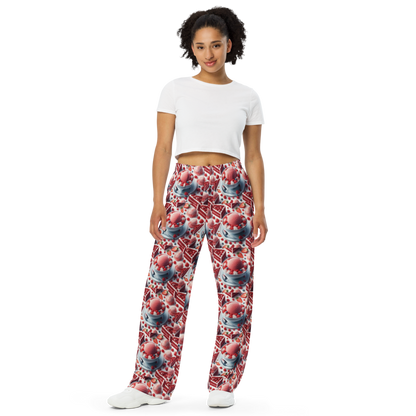 Strawberry Ice Cream and Red Velvet Cake All-over print unisex wide-leg pants Sizes to 6XL