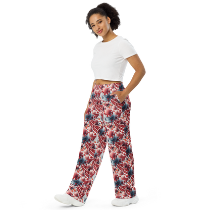 Strawberry Ice Cream and Red Velvet Cake All-over print unisex wide-leg pants Sizes to 6XL