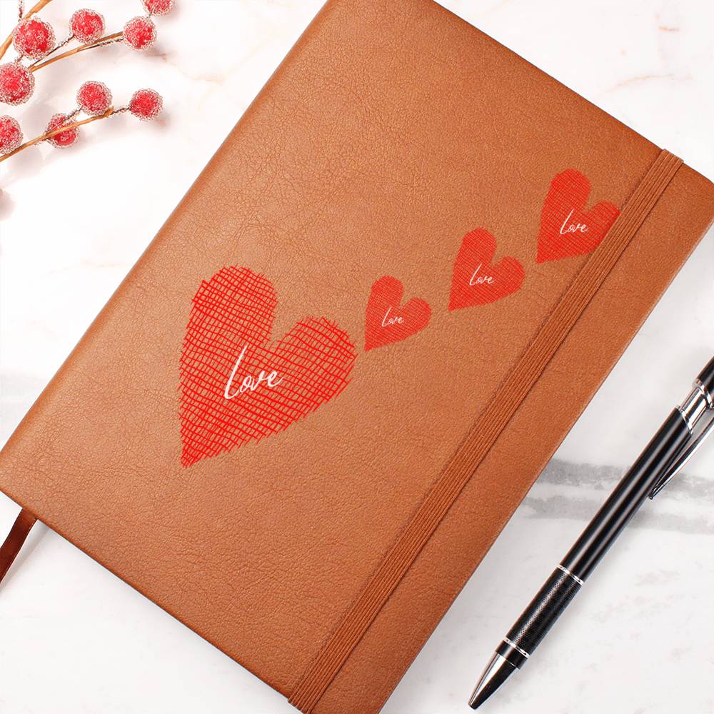 Love Hearts Graphic Journal Vegan Leather