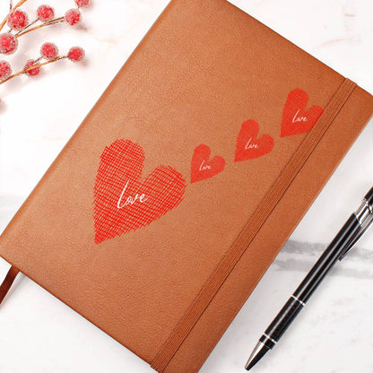 Love Hearts Graphic Journal Vegan Leather