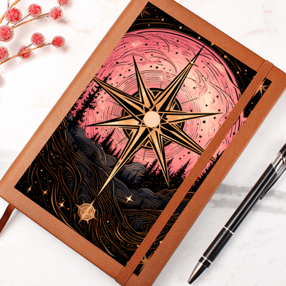 Pink Moon Glow Symbol – Vegan Leather Graphic Journal