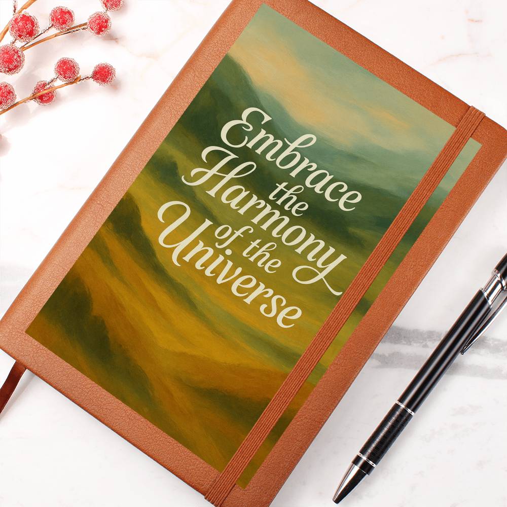Embrace the Harmony of the Universe Graphic Journal Vegan Leather