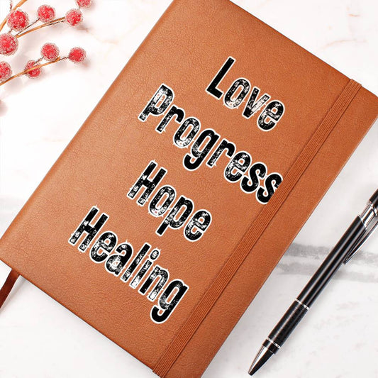 Love progress hope healing - Graphic Journal Vegan Leather