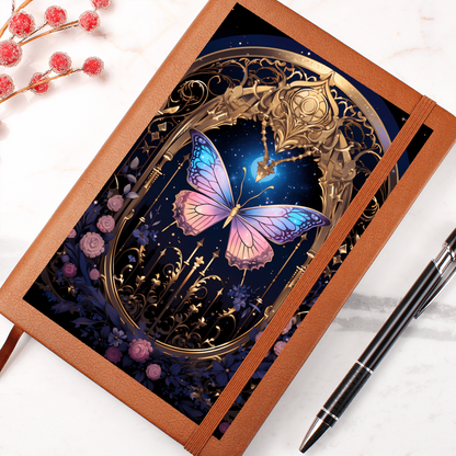 Pink, Blue and Lilac Butterfly Gate – Vegan Leather Graphic Journal