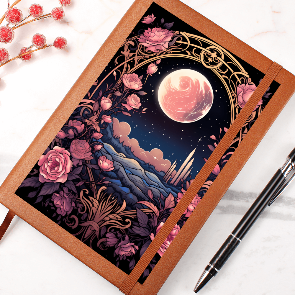 Pink Moon Arch Garden – Vegan Leather Graphic Journal