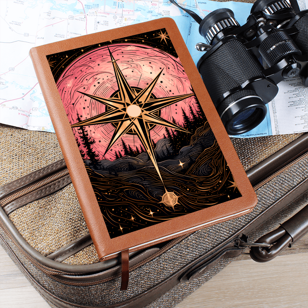 Pink Moon Glow Symbol – Vegan Leather Graphic Journal