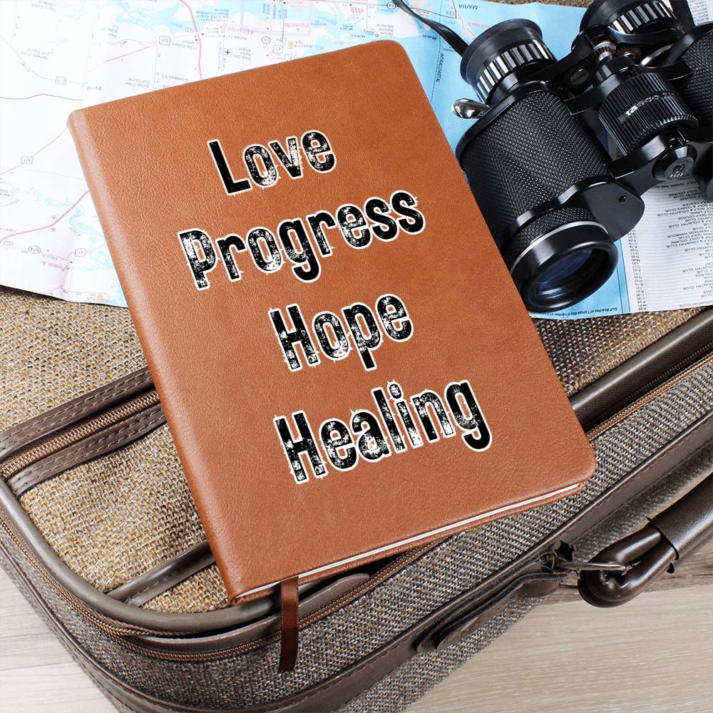 Love progress hope healing - Graphic Journal Vegan Leather
