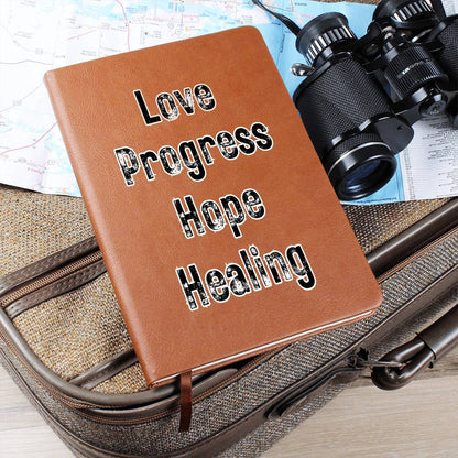 Love progress hope healing - Graphic Journal Vegan Leather