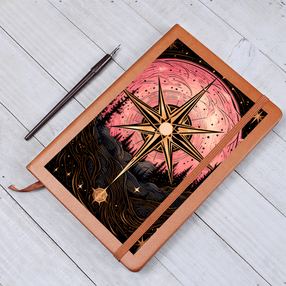 Pink Moon Glow Symbol – Vegan Leather Graphic Journal