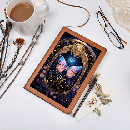 Pink, Blue and Lilac Butterfly Gate – Vegan Leather Graphic Journal