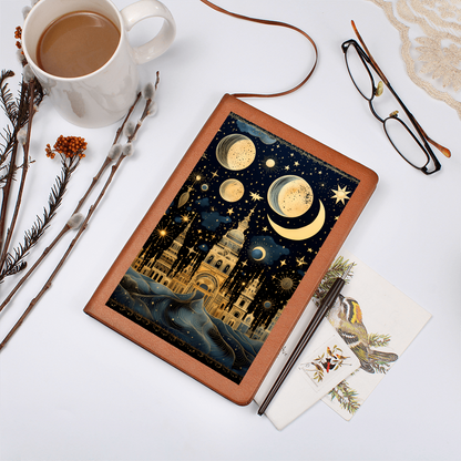 Crystal City with Planets - Vegan Leather Graphic Journal