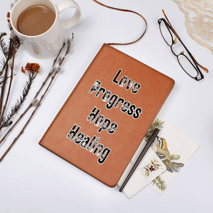 Love progress hope healing - Graphic Journal Vegan Leather