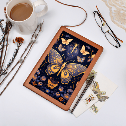 Gold and Purple Butterfly Garden – Vegan Leather Graphic Journal