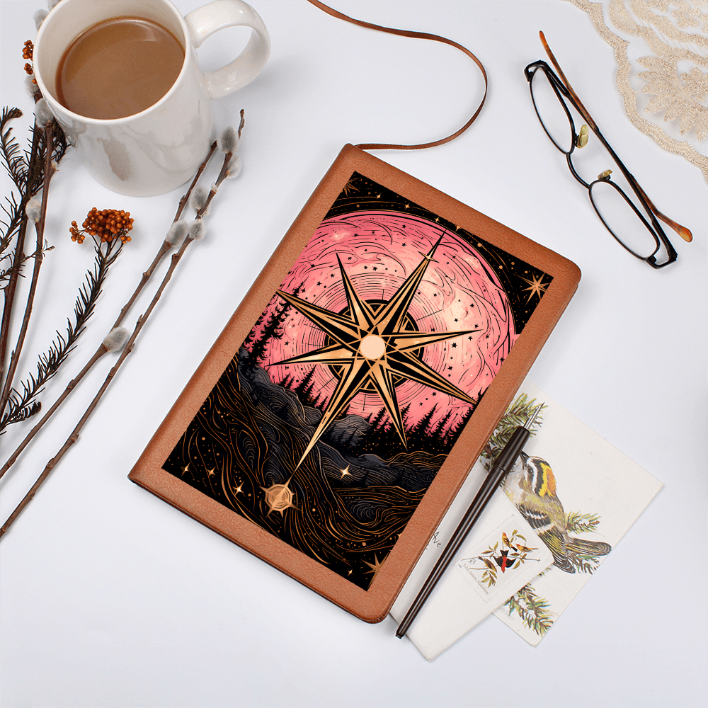Pink Moon Glow Symbol – Vegan Leather Graphic Journal