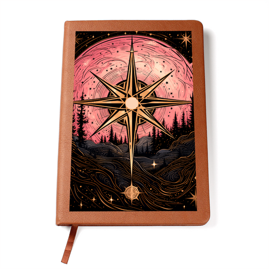 Pink Moon Glow Symbol – Vegan Leather Graphic Journal