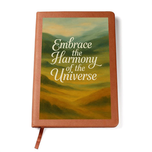 Embrace the Harmony of the Universe Graphic Journal Vegan Leather