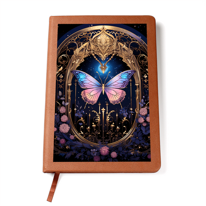 Pink, Blue and Lilac Butterfly Gate – Vegan Leather Graphic Journal
