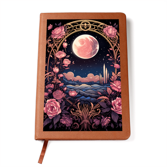 Pink Moon Arch Garden – Vegan Leather Graphic Journal