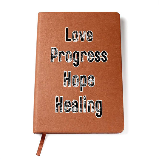 Love progress hope healing - Graphic Journal Vegan Leather