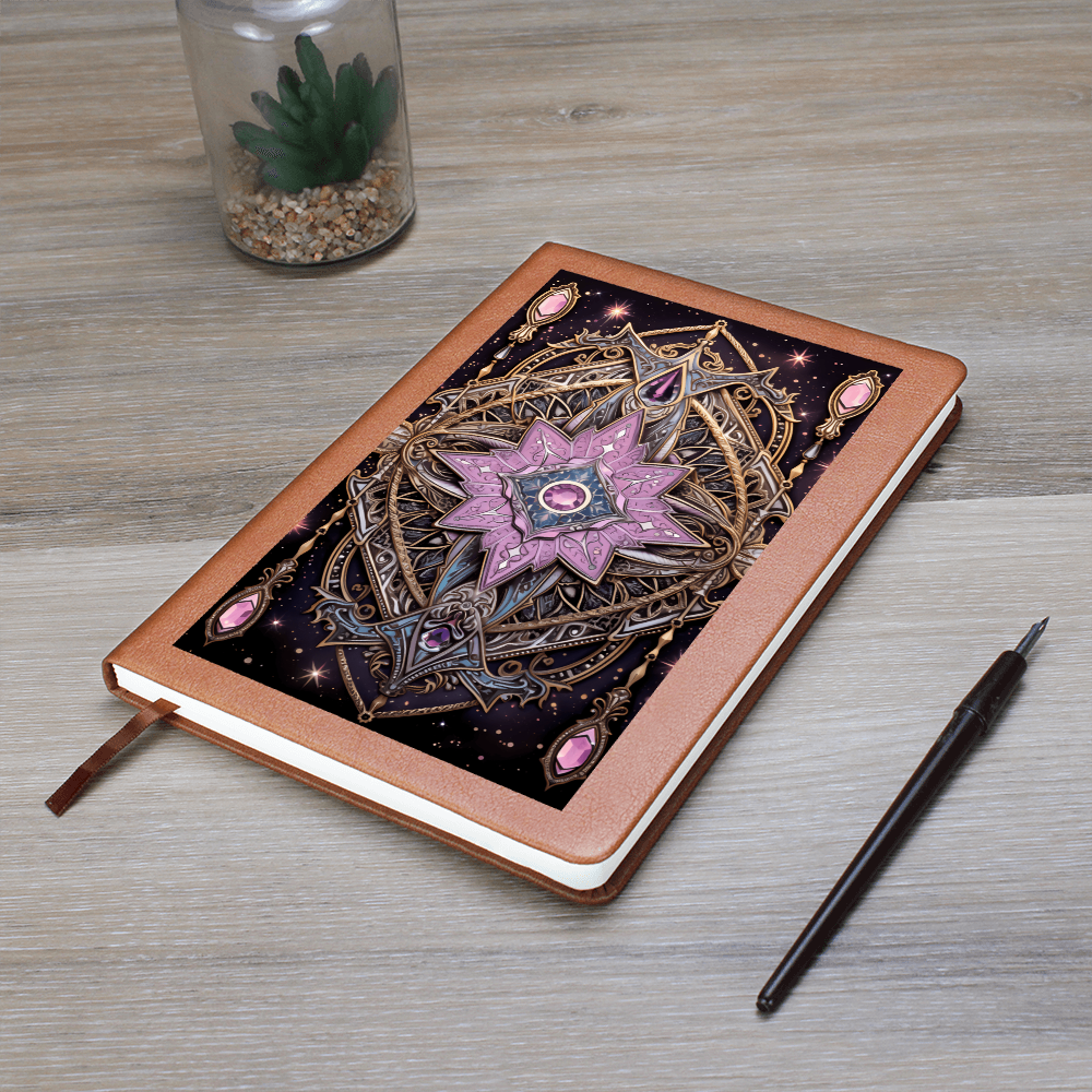 Lavender Crystal Mandala – Vegan Leather Graphic Journal