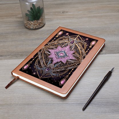 Lavender Crystal Mandala – Vegan Leather Graphic Journal
