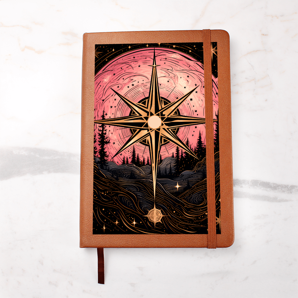 Pink Moon Glow Symbol – Vegan Leather Graphic Journal