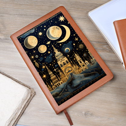 Crystal City with Planets - Vegan Leather Graphic Journal
