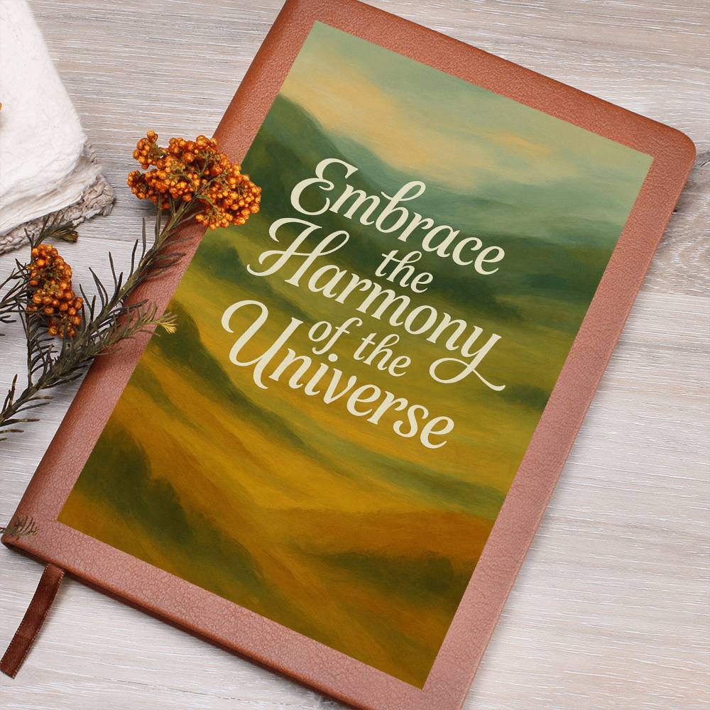 Embrace the Harmony of the Universe Graphic Journal Vegan Leather