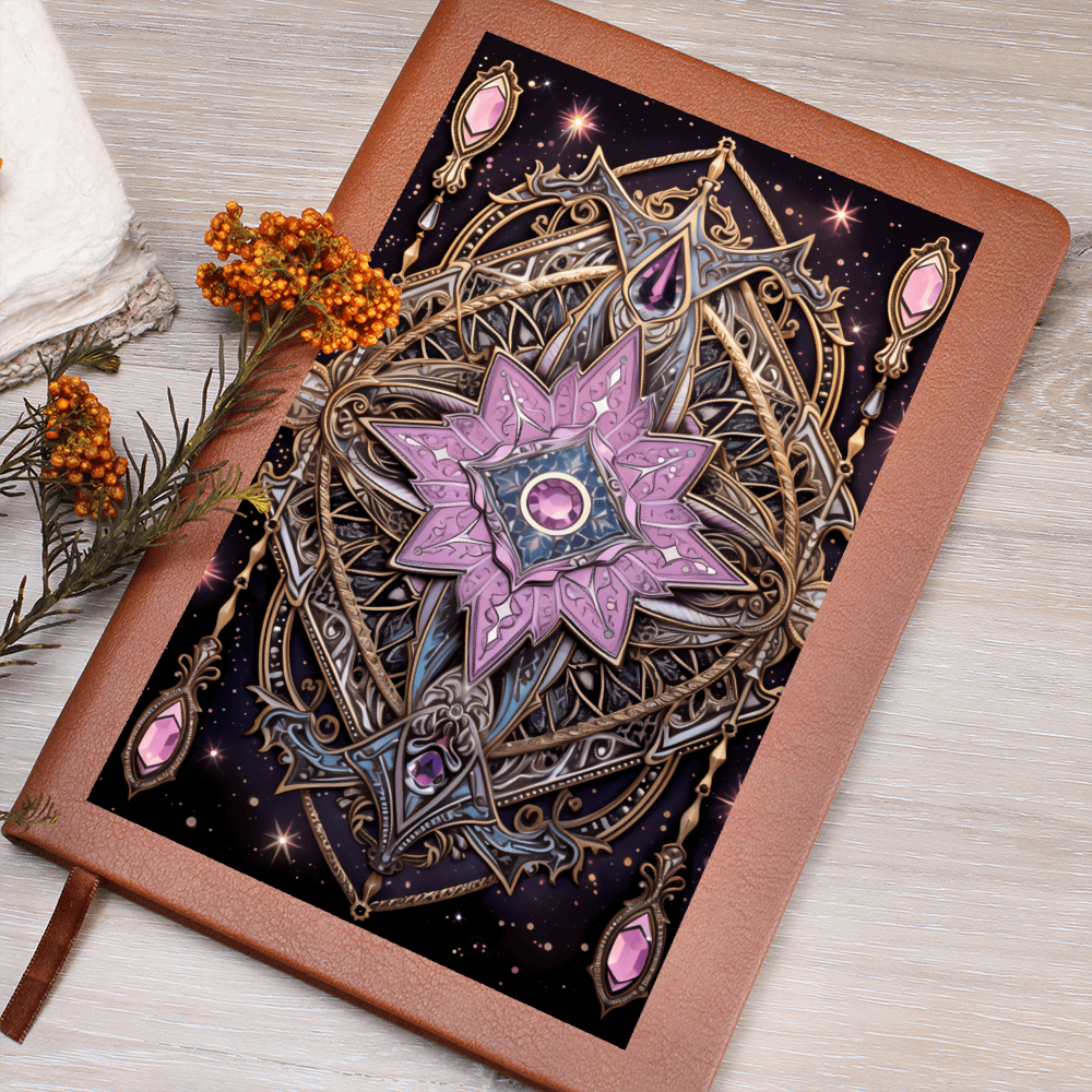 Lavender Crystal Mandala – Vegan Leather Graphic Journal