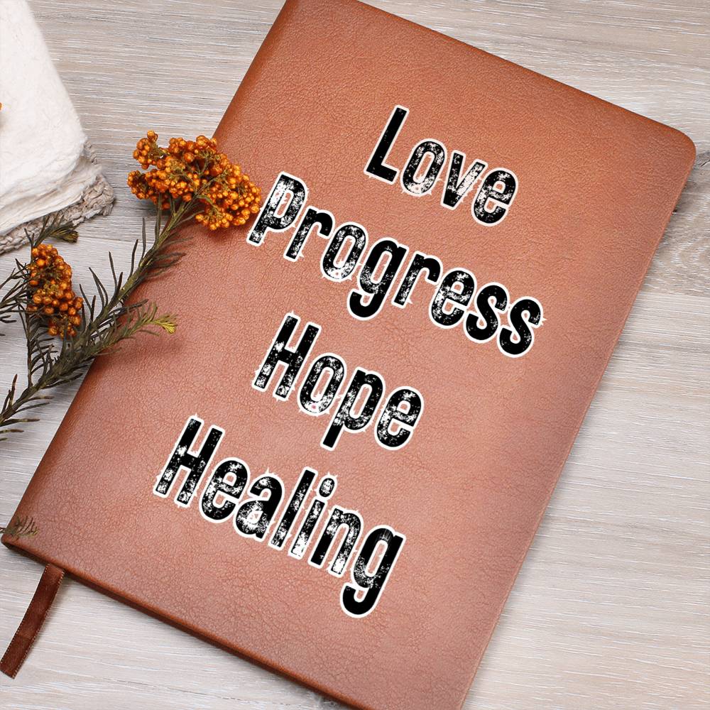 Love progress hope healing - Graphic Journal Vegan Leather