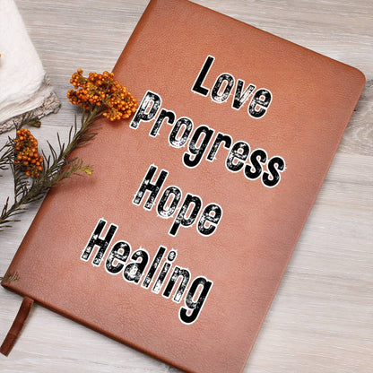 Love progress hope healing - Graphic Journal Vegan Leather