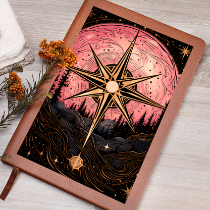 Pink Moon Glow Symbol – Vegan Leather Graphic Journal
