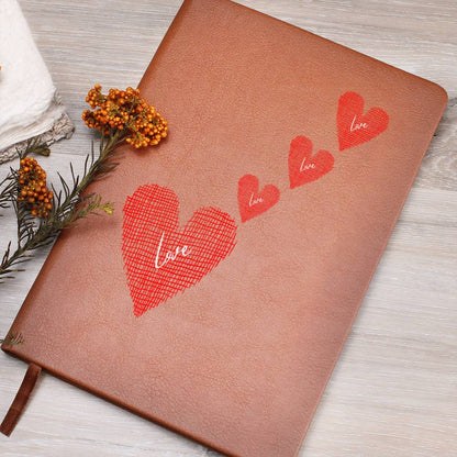 Love Hearts Graphic Journal Vegan Leather