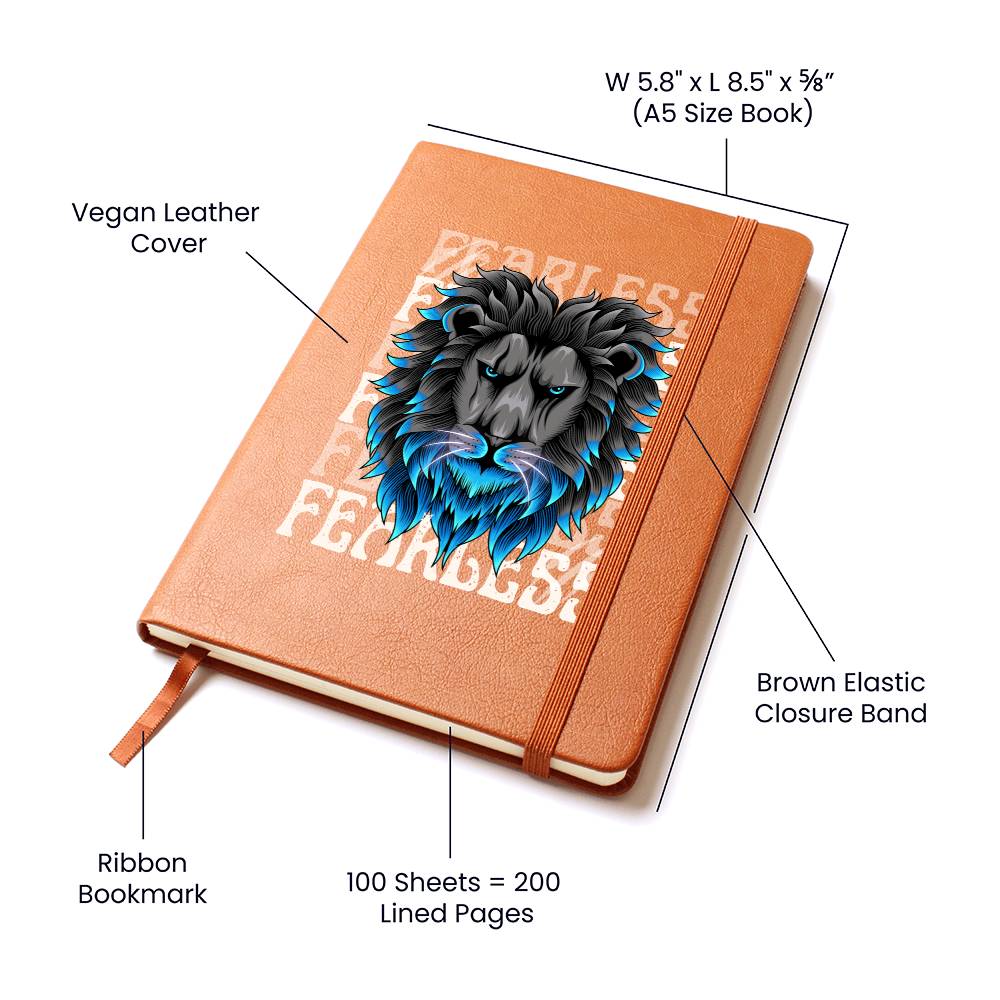 Fearless Lion Head Graphic Vegan Journal