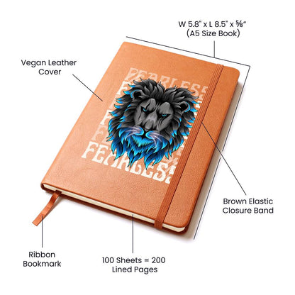 Fearless Lion Head Graphic Vegan Journal