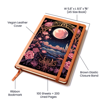 Pink Moon Arch Garden – Vegan Leather Graphic Journal