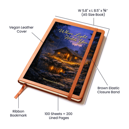 Where Light Holds YOU – Premium Chakra's Safe Space Journal in Vegan Leather