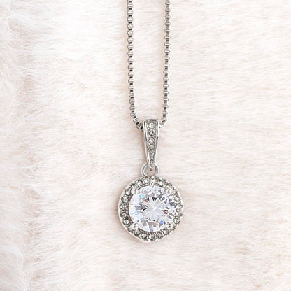 Illuminate the World Eternal Hope Necklace in 14k White Gold Finish - To Daughter From Dad Message Card Jewelry