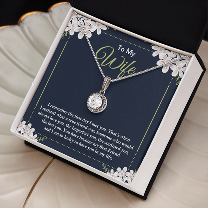 To My Wife - I Am So Lucky To Have You In My Life - Eternal Hope Necklace Message Card Jewelry