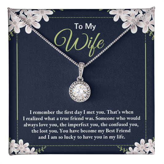 To My Wife - I Am So Lucky To Have You In My Life - Eternal Hope Necklace Message Card Jewelry