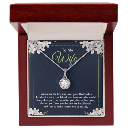 To My Wife - I Am So Lucky To Have You In My Life - Eternal Hope Necklace Message Card Jewelry