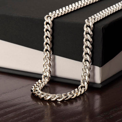 Classic Cuban Link Chain is the perfect gift - Adjustable length Available in Polished Stainless Steel and 18k Yellow Gold Over Stainless Steel