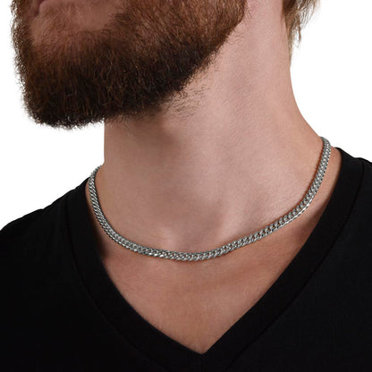 Classic Cuban Link Chain is the perfect gift - Adjustable length Available in Polished Stainless Steel and 18k Yellow Gold Over Stainless Steel