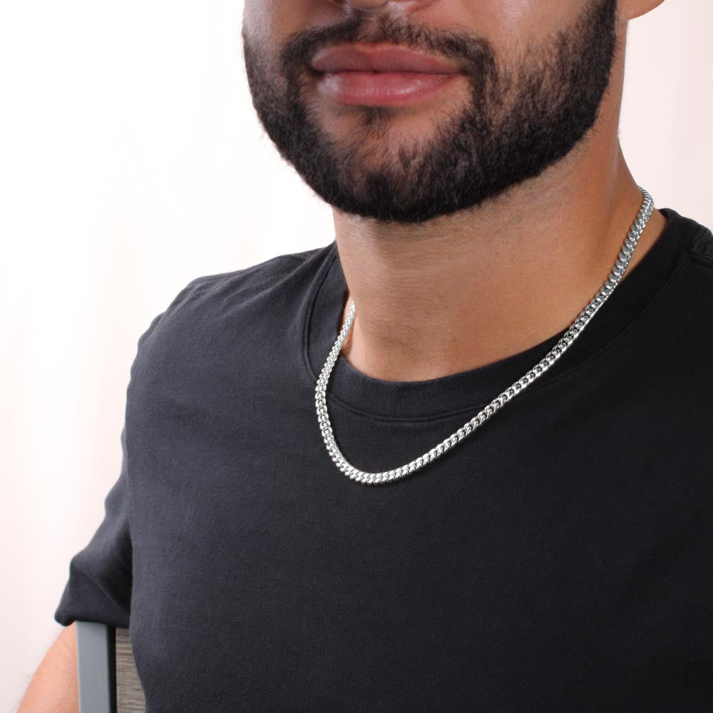 Classic Cuban Link Chain is the perfect gift - Adjustable length Available in Polished Stainless Steel and 18k Yellow Gold Over Stainless Steel