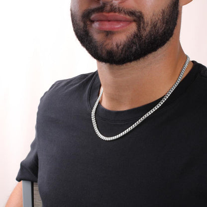 Classic Cuban Link Chain is the perfect gift - Adjustable length Available in Polished Stainless Steel and 18k Yellow Gold Over Stainless Steel
