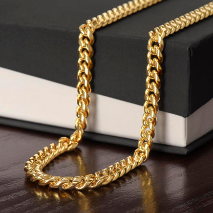 Classic Cuban Link Chain is the perfect gift - Adjustable length Available in Polished Stainless Steel and 18k Yellow Gold Over Stainless Steel