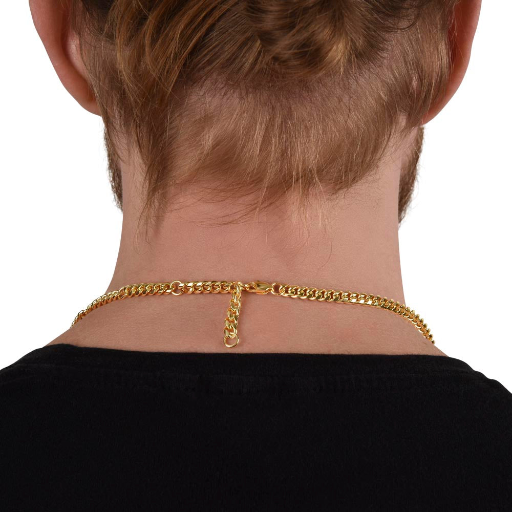 Classic Cuban Link Chain is the perfect gift - Adjustable length Available in Polished Stainless Steel and 18k Yellow Gold Over Stainless Steel