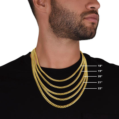 Classic Cuban Link Chain is the perfect gift - Adjustable length Available in Polished Stainless Steel and 18k Yellow Gold Over Stainless Steel